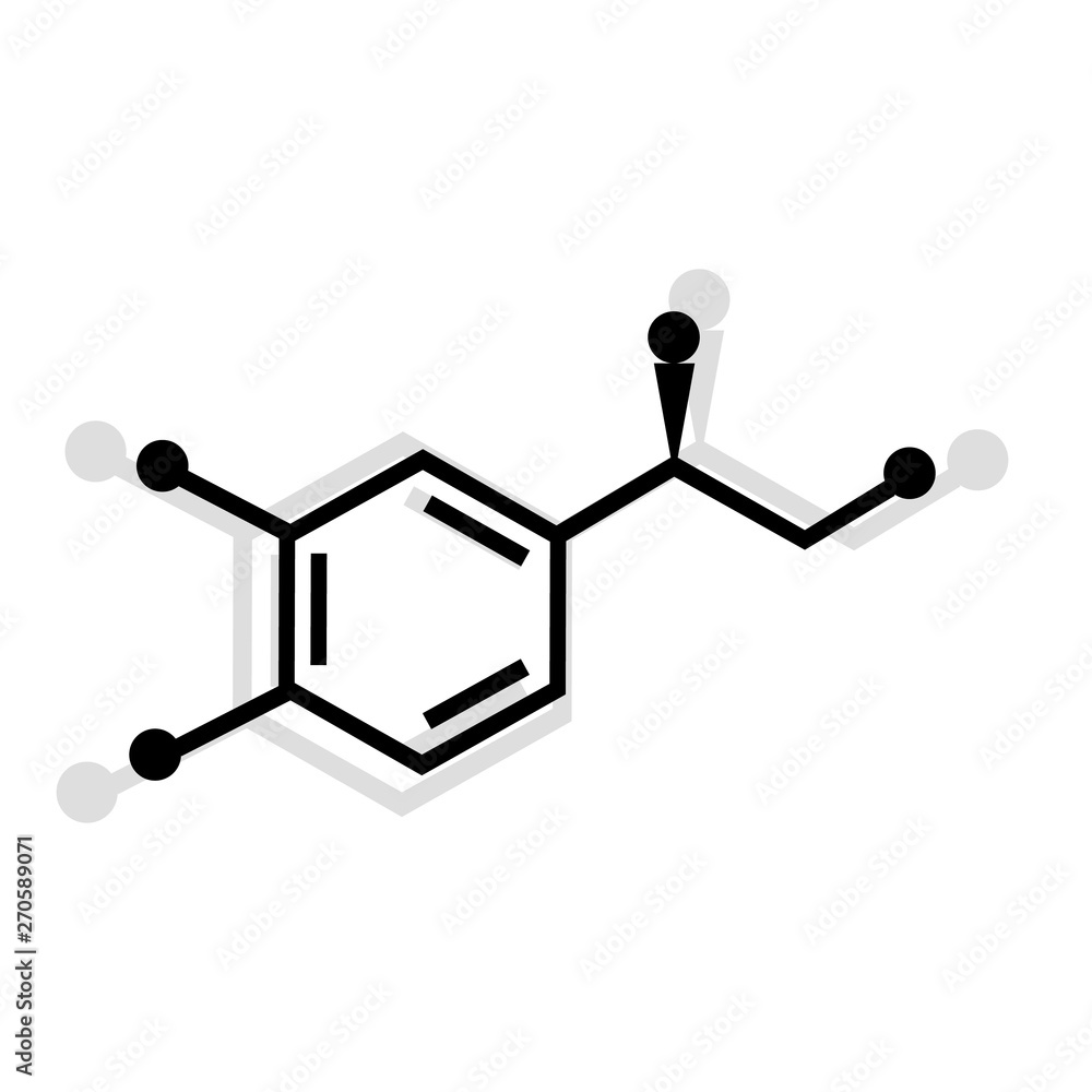 Noradrenaline vector icon with shadow on white background Noradrenaline vector icon with shadow on white background
