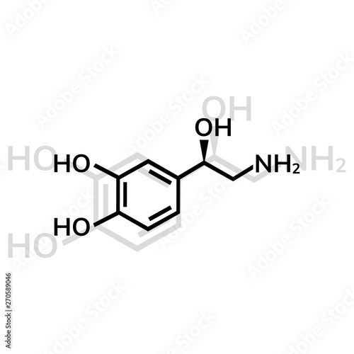 Noradrenaline vector icon with shadow on white background