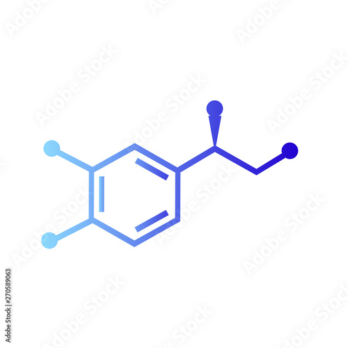 Noradrenaline vector icon with shadow on white background