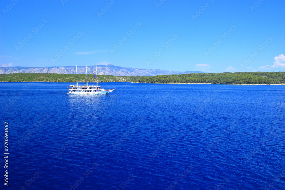 Nautical vessel near island Hvar, Adriatic sea, Croatia