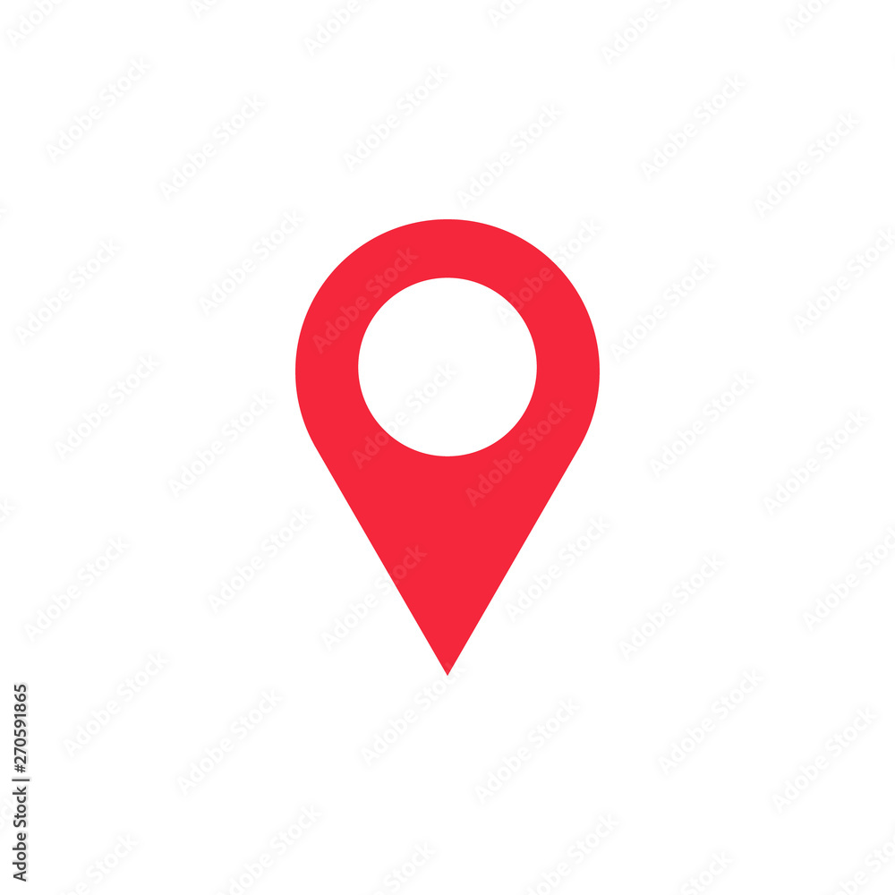 Fototapeta premium Map pin flat design style modern icon, pointer minimal vector symbol, marker sign