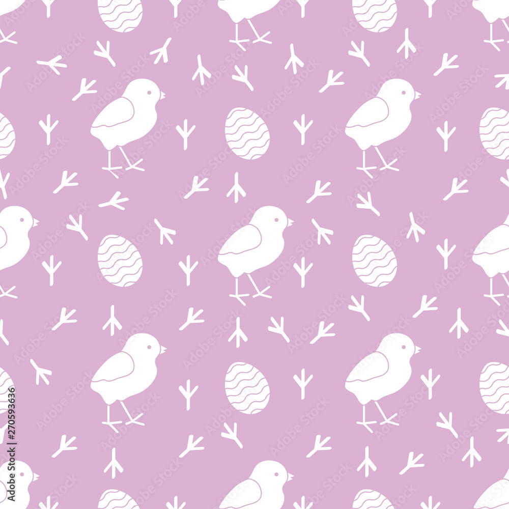Seamless pattern with chicken, traces, eggs. Seamless pattern with chicken, traces, eggs.
