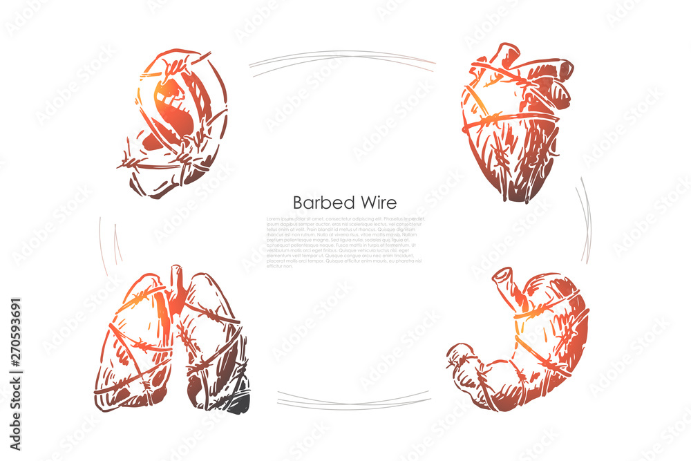 Barbed wire heart human Heart | Sticker