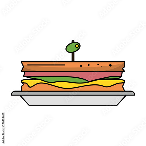 Sandwich with olive on dish
