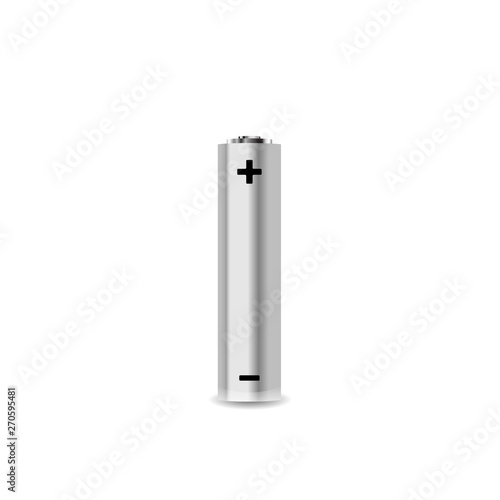 Realistic AAA alkaline battery on white