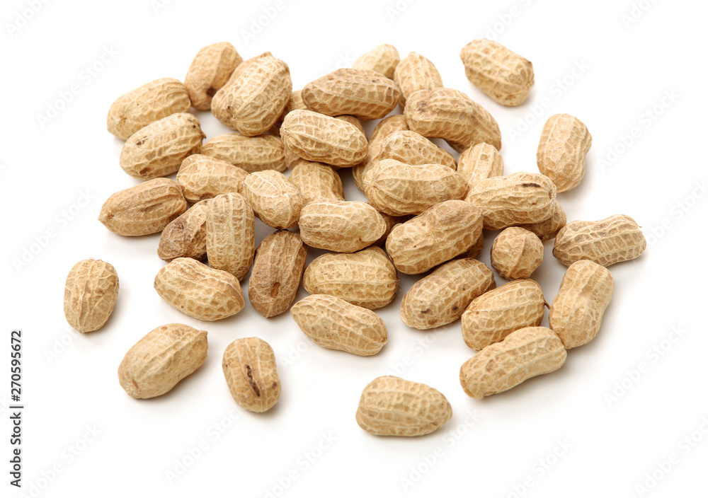 Peanuts on a white background Peanuts on a white background