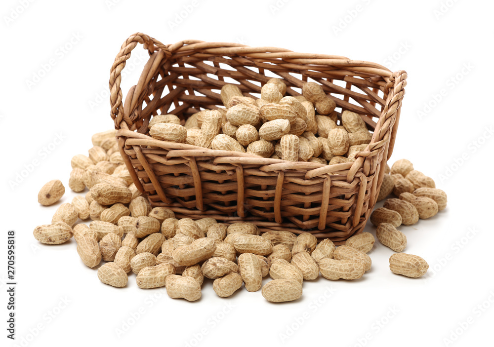 Peanuts on a white background Peanuts on a white background
