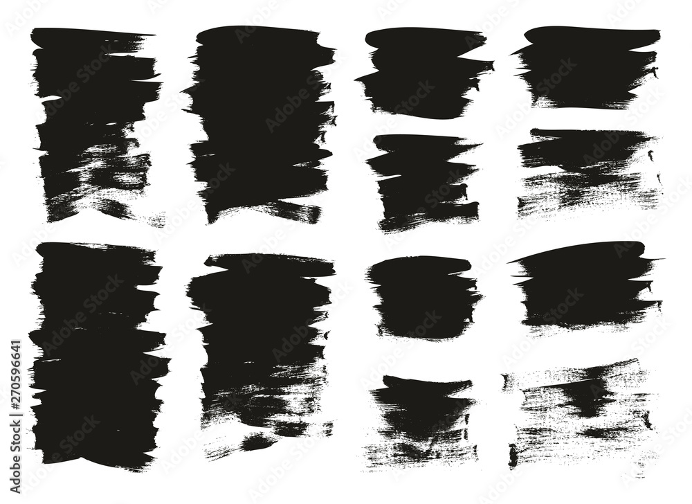 Calligraphy Paint Thin Brush Background Short High Detail Abstract Vector Background Mix Set 37