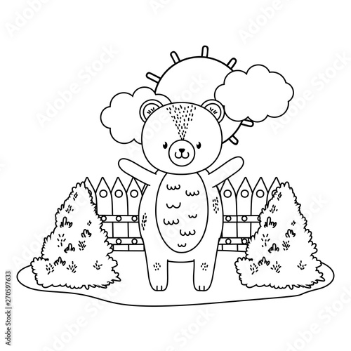 cute animal enjoying summer time cartoon