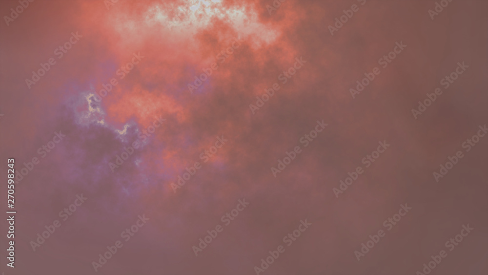 Fototapeta premium Flying through thundercloud lightning splash storm 3d animation