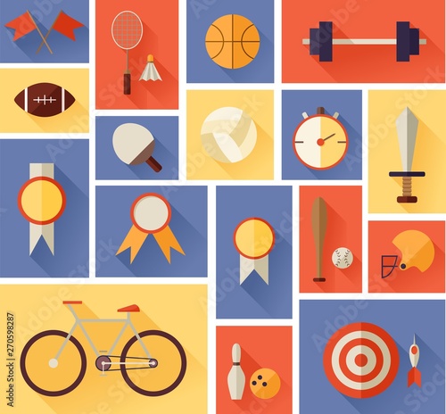 Sport icons collection. Set in flat design