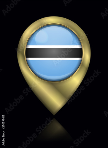 Flag of Botswana. Vector Sign and Icon. Location Symbol Shape. Gold Free Download Flag of Botswana. Vector Sign and Icon. Location Symbol Shape. Gold - GFXLoad