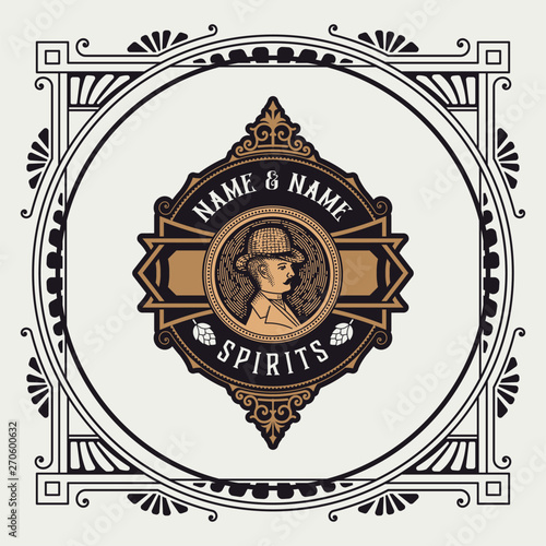 Vintage Logo Template. Vector layered