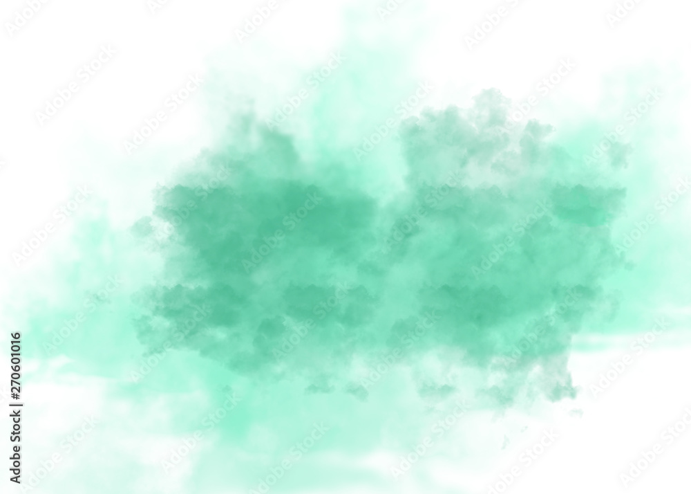 green watercolor spot on white background