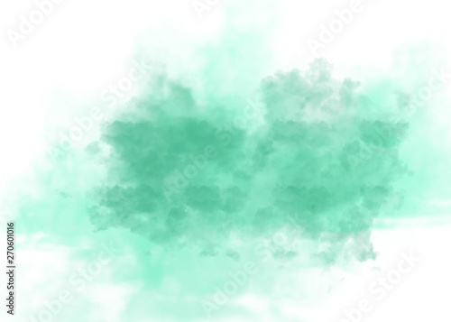 green watercolor spot on white background