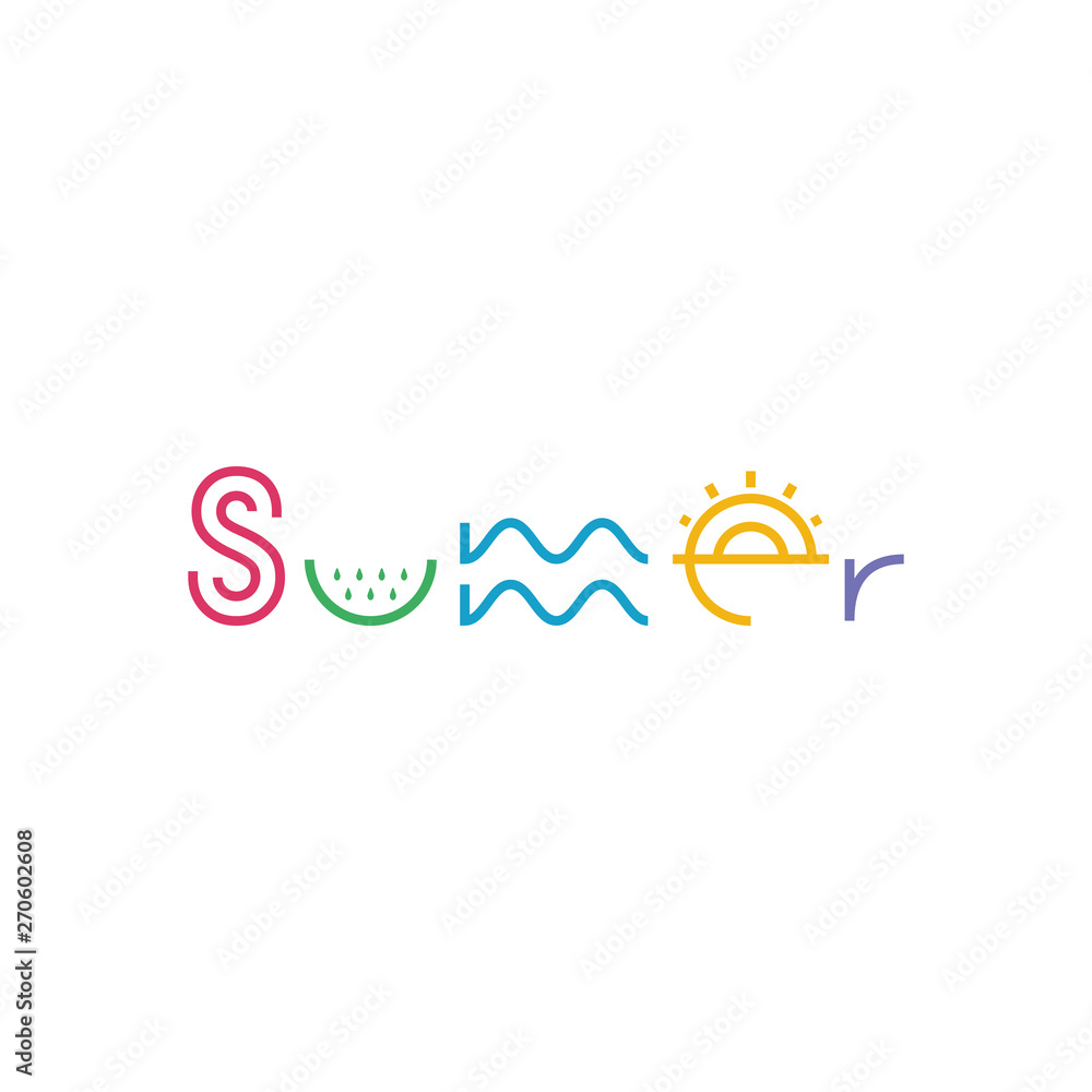 Fototapeta premium Color logo summer. Summer time and mood