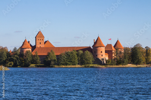 Trakai Castle on the island in the middle of the lake. Lithuania