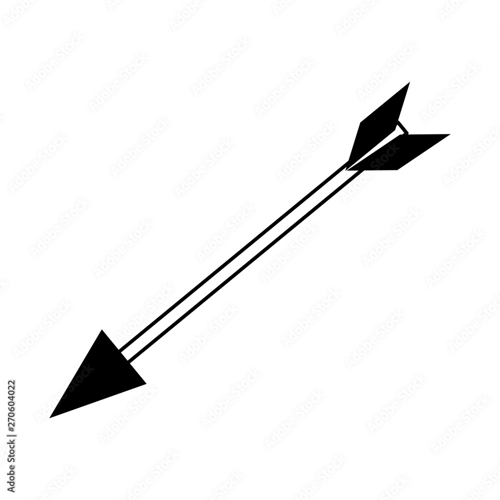 Videogame bow arrow weapon isolated in black and white Videogame bow arrow weapon isolated in black and white