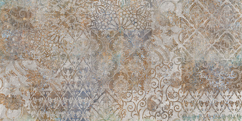 vintage floral background, patchwork, ager wallpaper pattern