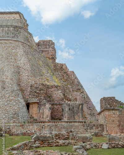 Details of the great Mayan Pyramid, in the archaeological area of Ek Balam, on the Yucatan peninsula