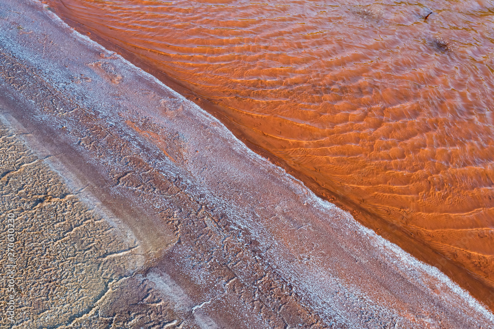 Beautiful Background Of Saline Water And Red Water Polluted With Iron beautiful-background-of-saline-water-and-red-water-polluted-with-iron