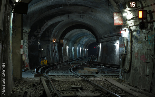 Photography Exploration of Paris metro tunnels.