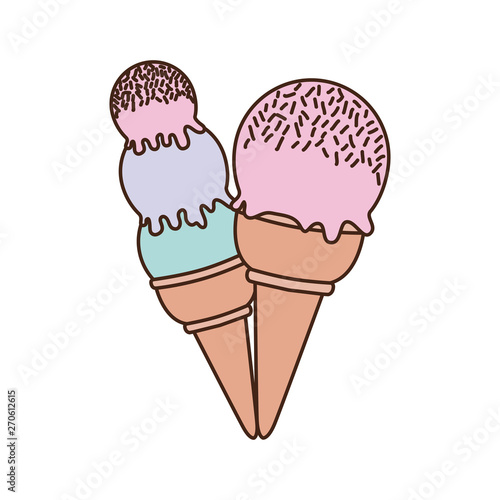 delicious ice cream on white background