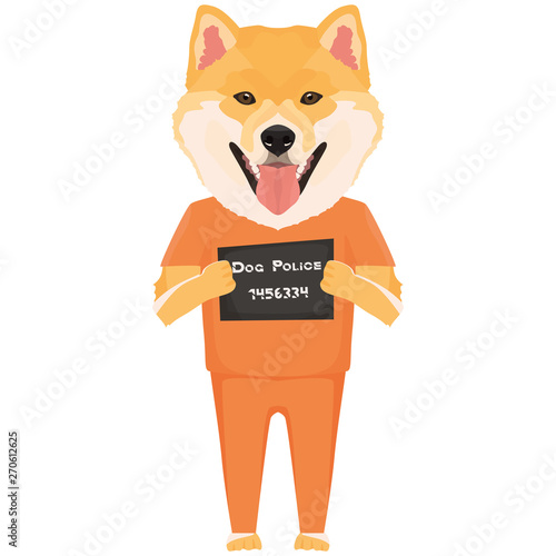 Polizeifoto Gefängniskleidung Shiba Inu