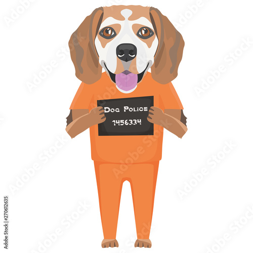 Polizeifoto Gefängniskleidung Beagle