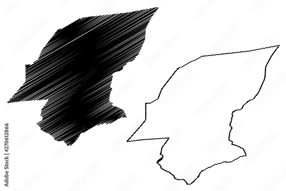 Hadhramaut Governorate (Governorates of Yemen, Republic of Yemen) map vector illustration, scribble sketch Hadramawt map....