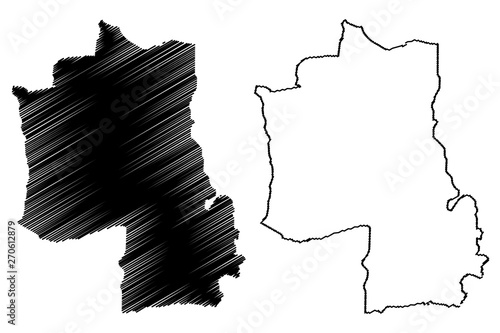 Hajjah Governorate (Governorates of Yemen, Republic of Yemen) map vector illustration, scribble sketch Hajjah map.... photo
