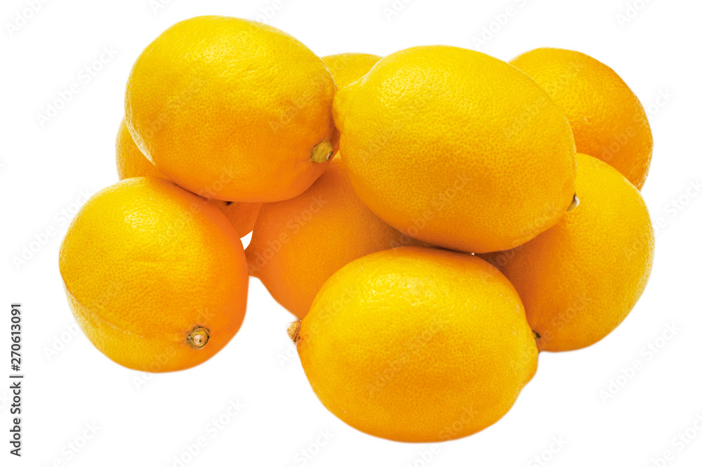 Group of fresh lemons on on white background Group of fresh lemons on on white background