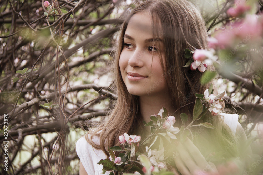 Fototapeta premium Young beautiful caucasian woman portrait