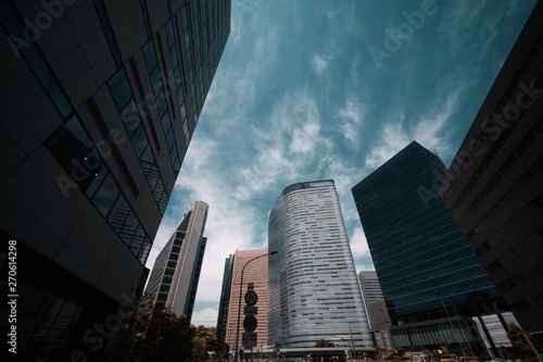 Tall buildings in the business district in Tokyo