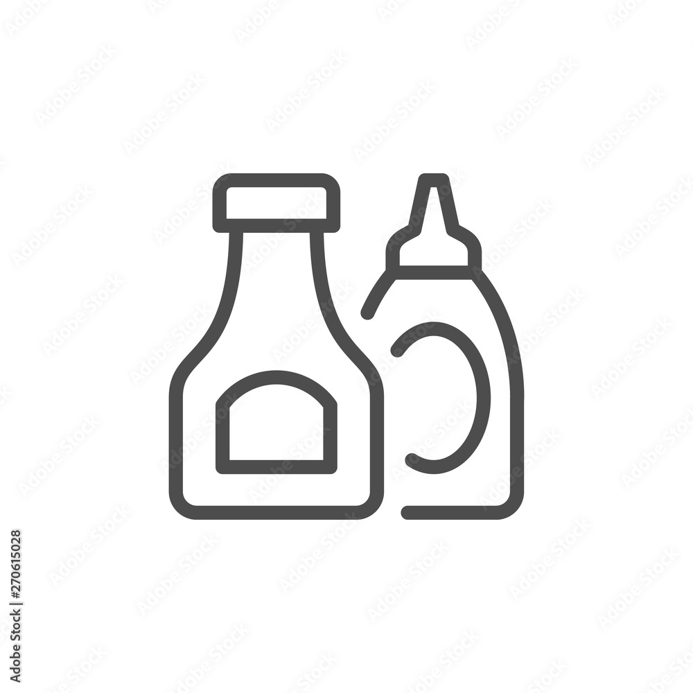 Ketchup and sauce line outline icon Ketchup and sauce line outline icon