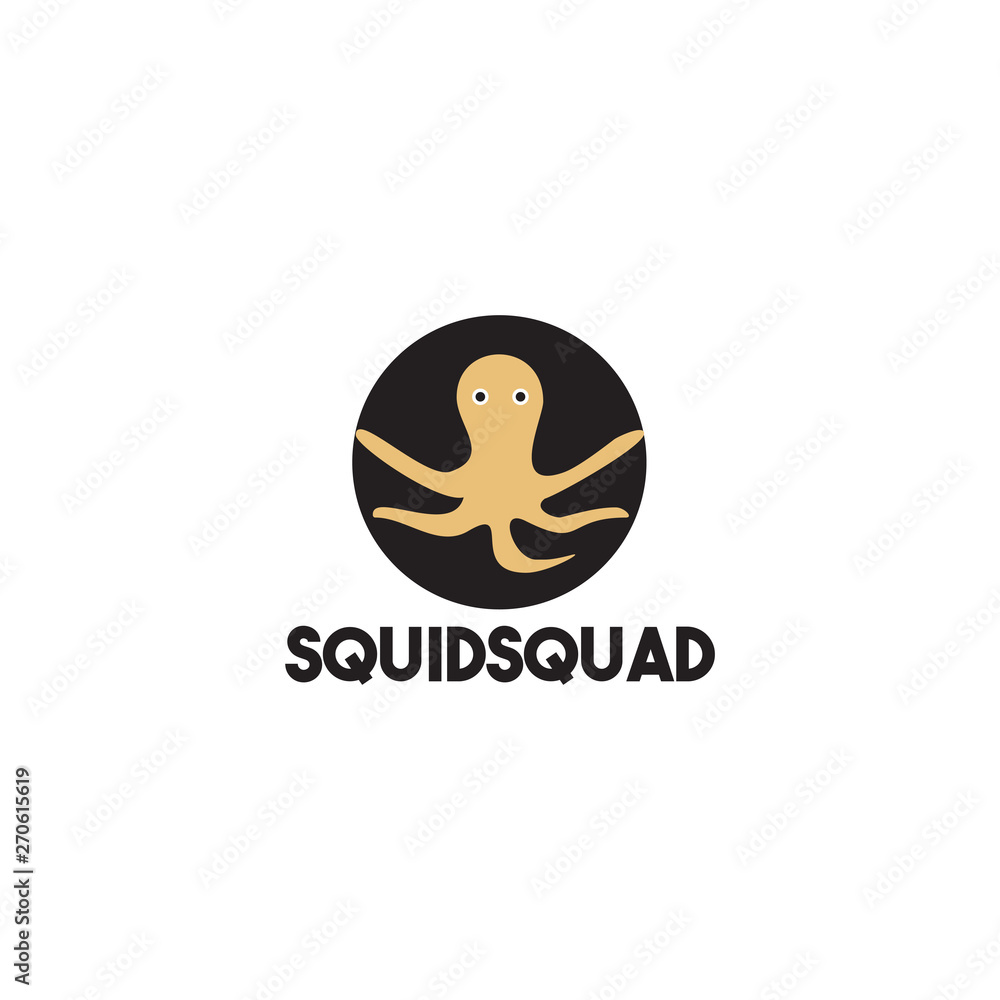 Squid squad logo design vector template Squid squad logo design vector template