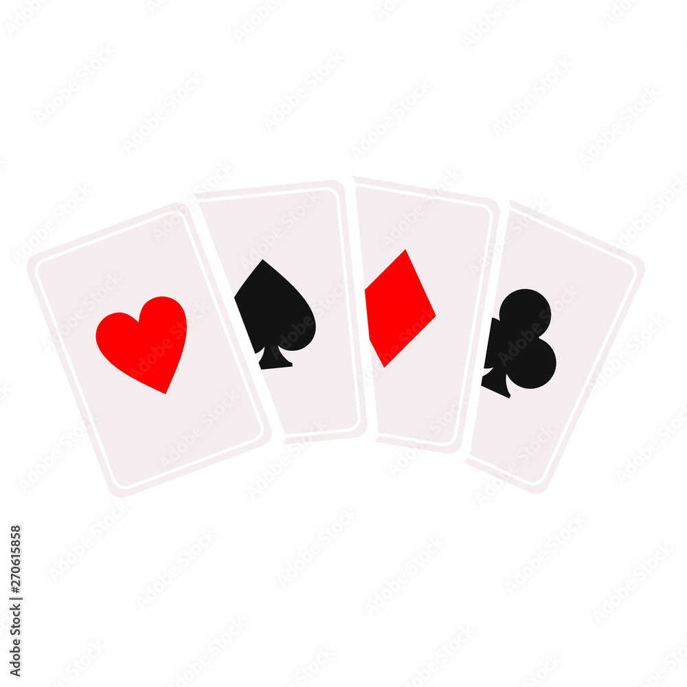Cascade card icon. Playing card symbol, logo illustration. Vector isolate on white background.Casino sign. Gambling Cascade card icon. Playing card symbol, logo illustration. Vector isolate on white background.Casino sign. Gambling