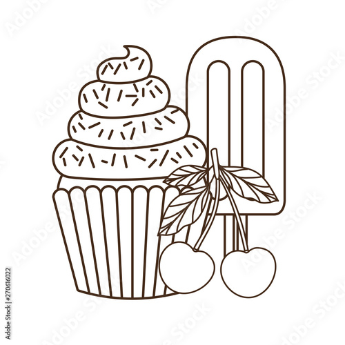 delicious cupcakes and ice cream for summer