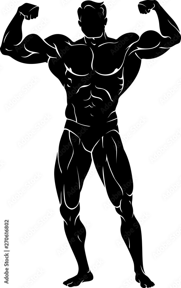Body Builder Front View Silhouette