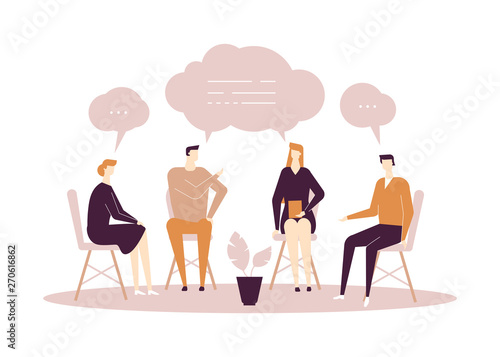Group therapy - modern flat design style illustration