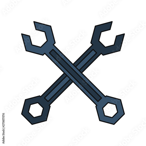 Wrenchs tools crossed symbol isolated