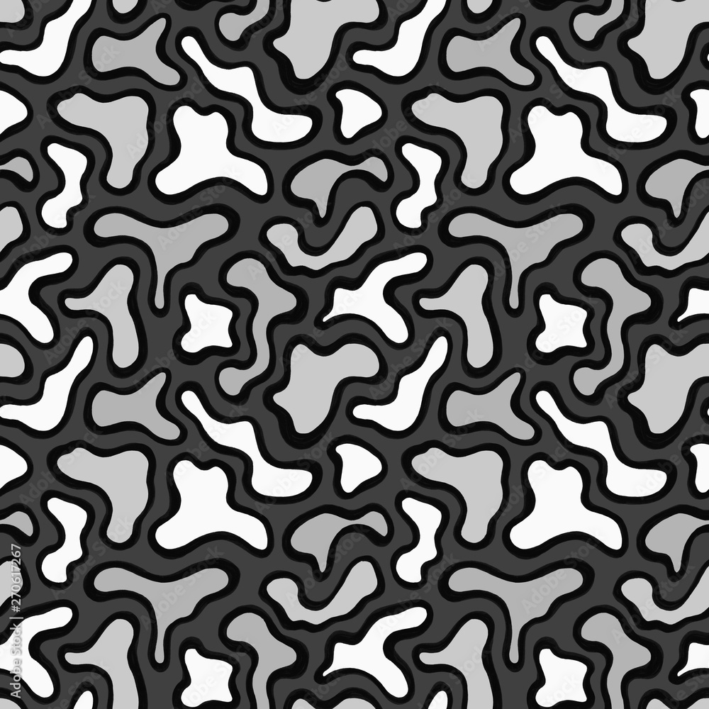 Seamless pattern from stylized curves of abstract shapes. Seamless pattern from stylized curves of abstract shapes.