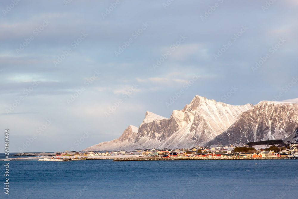 winter scene in lofoten norway scandinavia