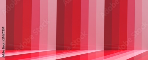 Render de estudio para presentación de producto. Fondo de lineas con patrones, degradados y reflectores. Ilustración de entorno tridimensional