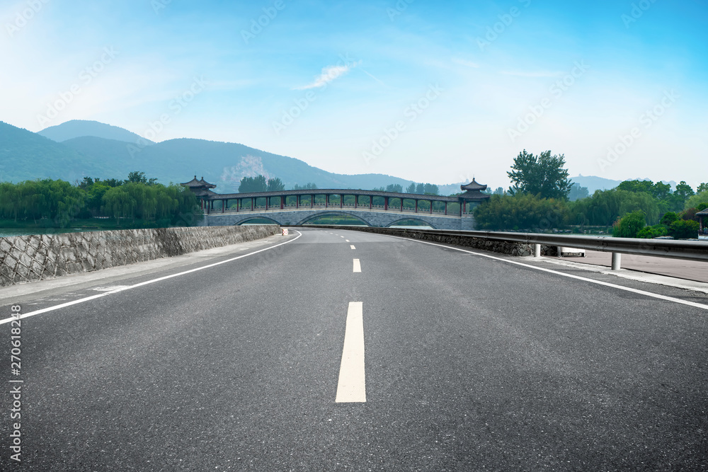 Fototapeta premium Road Pavement and Natural Landscape of Landscape..