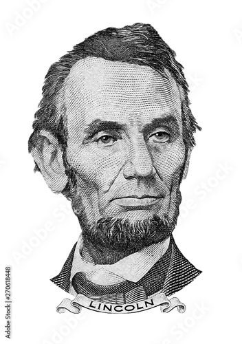 Isolated Portrait of Abraham Lincoln photo