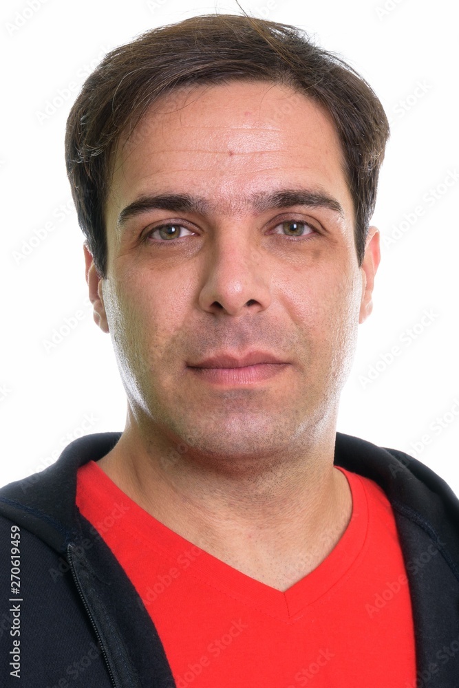 Portrait of Persian man isolated against white background Portrait of Persian man isolated against white background