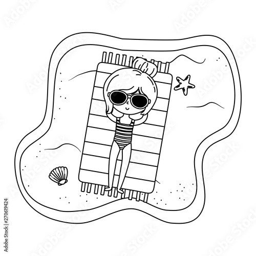 summer vacation relax cartoon vector illustration