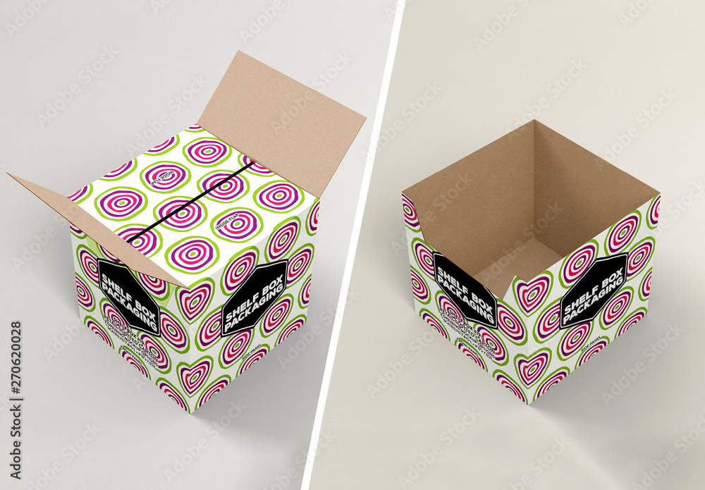 Square Shelf Box Mockup Stock Template Adobe Stock