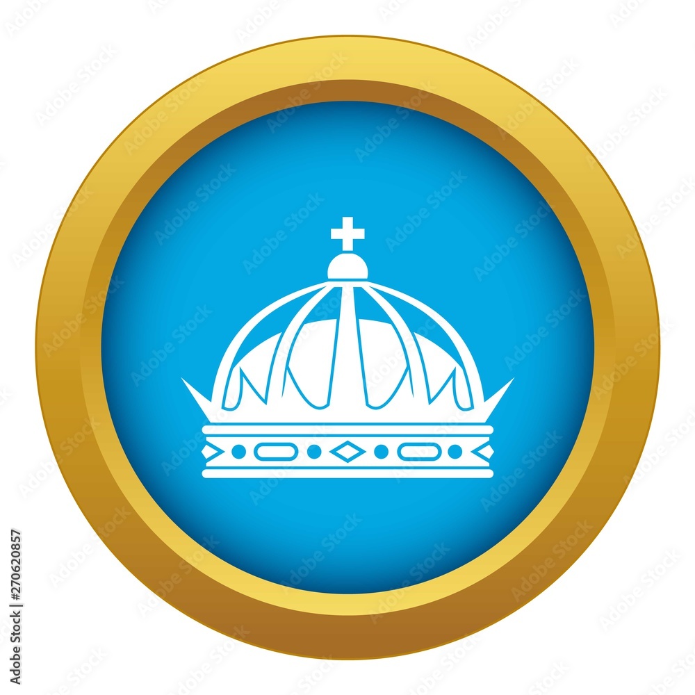 Crown icon blue vector isolated on white background for any design